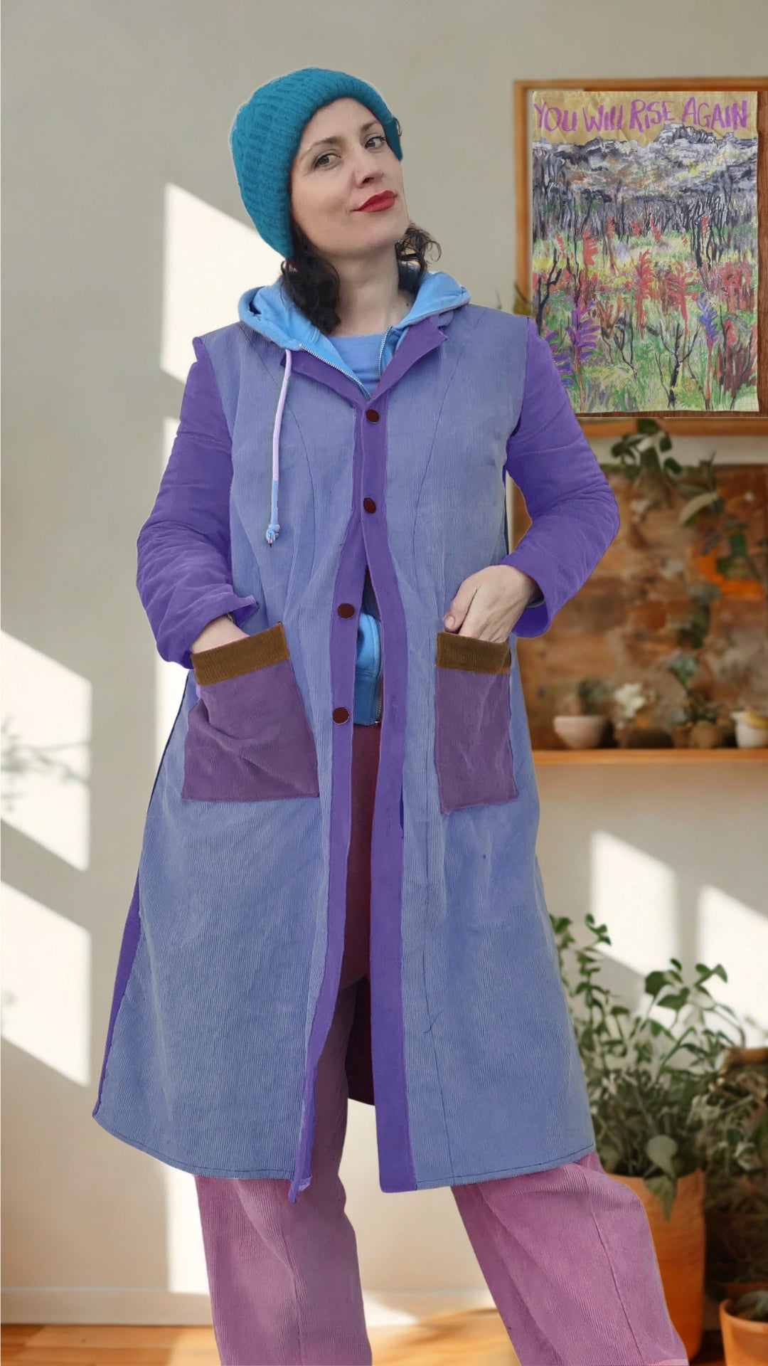Cotton Corduroy Coat - Blueberry haze