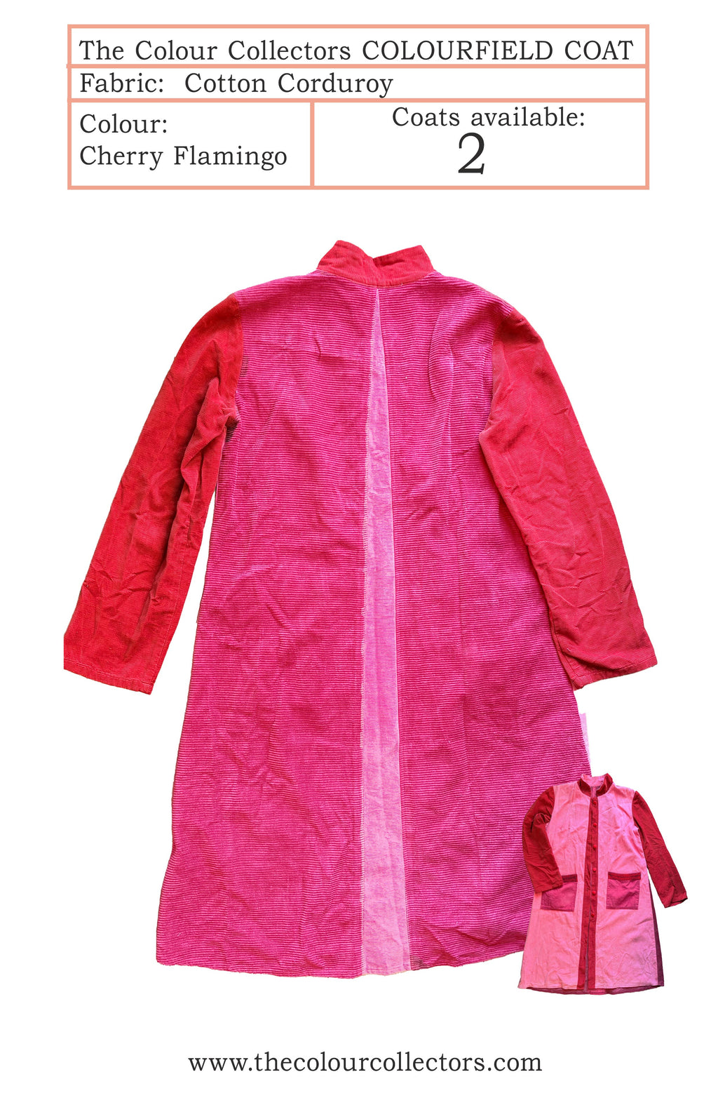 Cotton Corduroy Coat - Cherry Flamingo