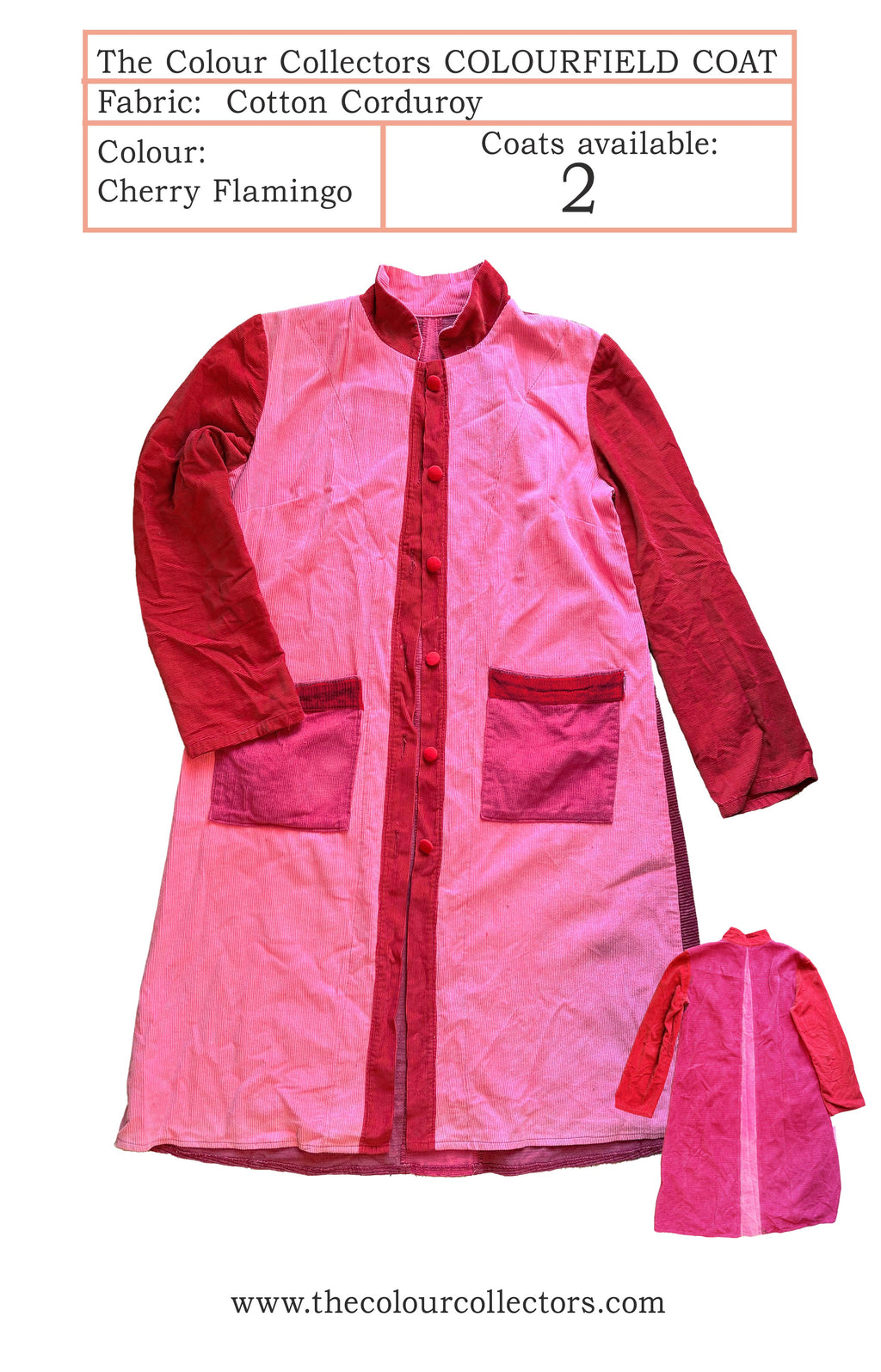 Cotton Corduroy Coat - Cherry Flamingo