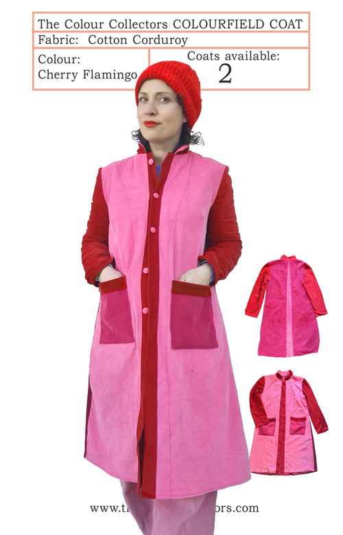 Cotton Corduroy Coat - Cherry Flamingo
