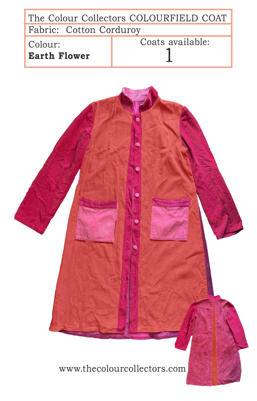 Cotton Corduroy Coat - Earth Flower