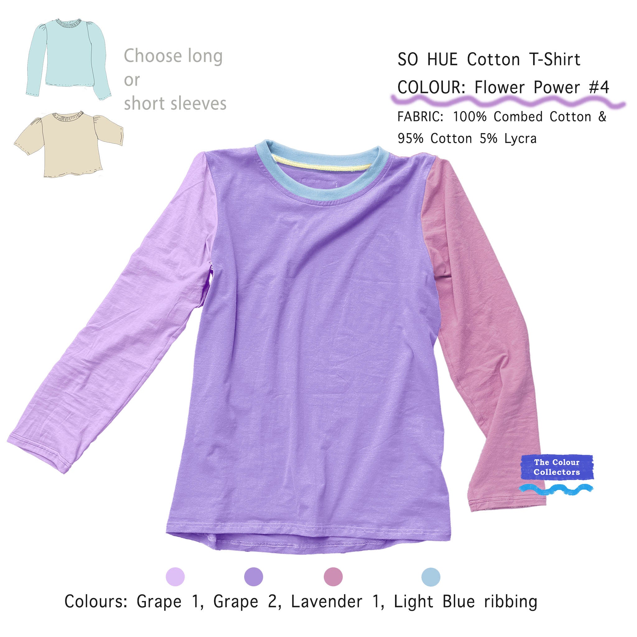 So Hue Cotton T-shirt  long and short sleeves (Pre-mixes)