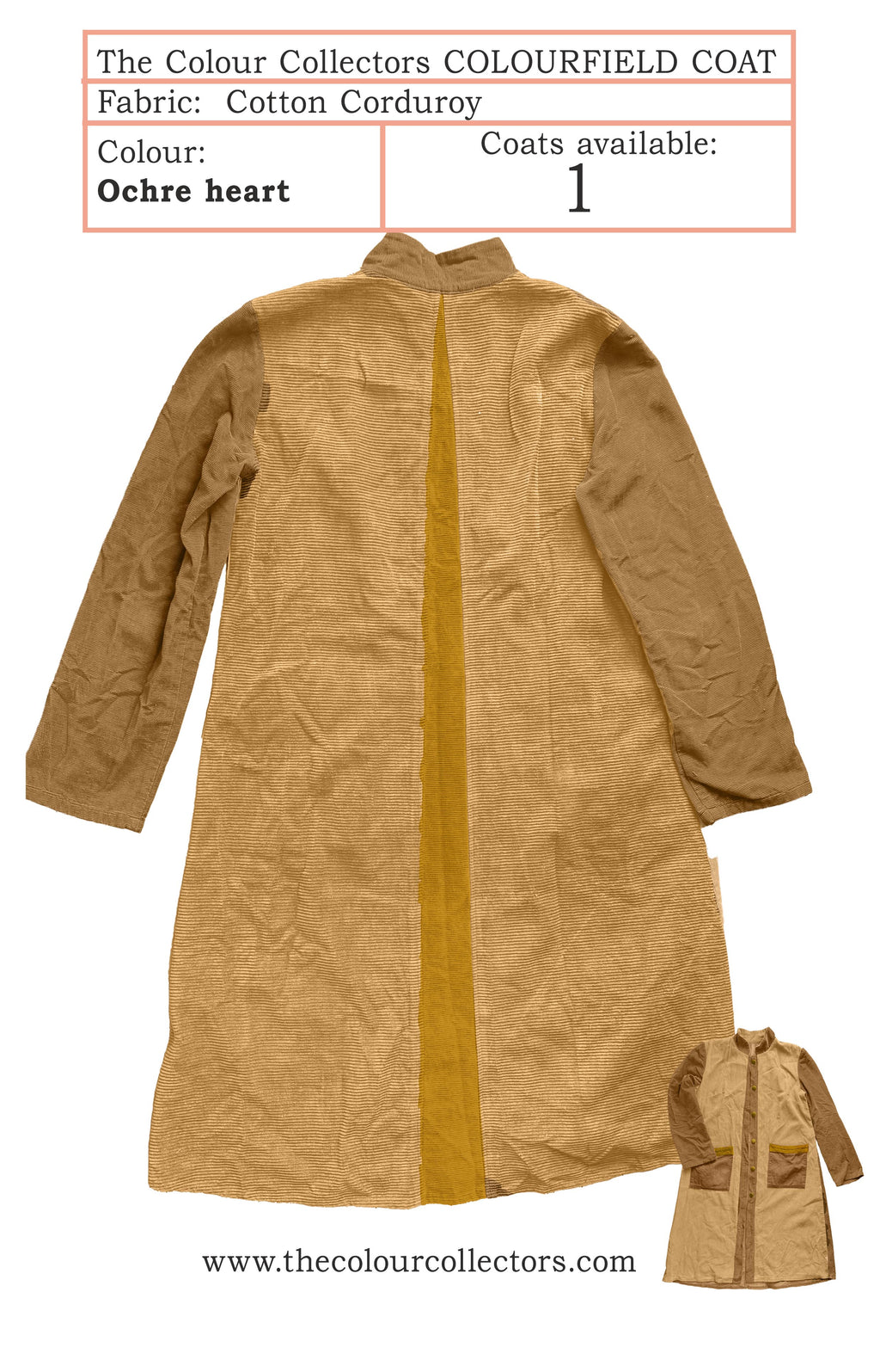 Cotton Corduroy Coat - Ochre heart