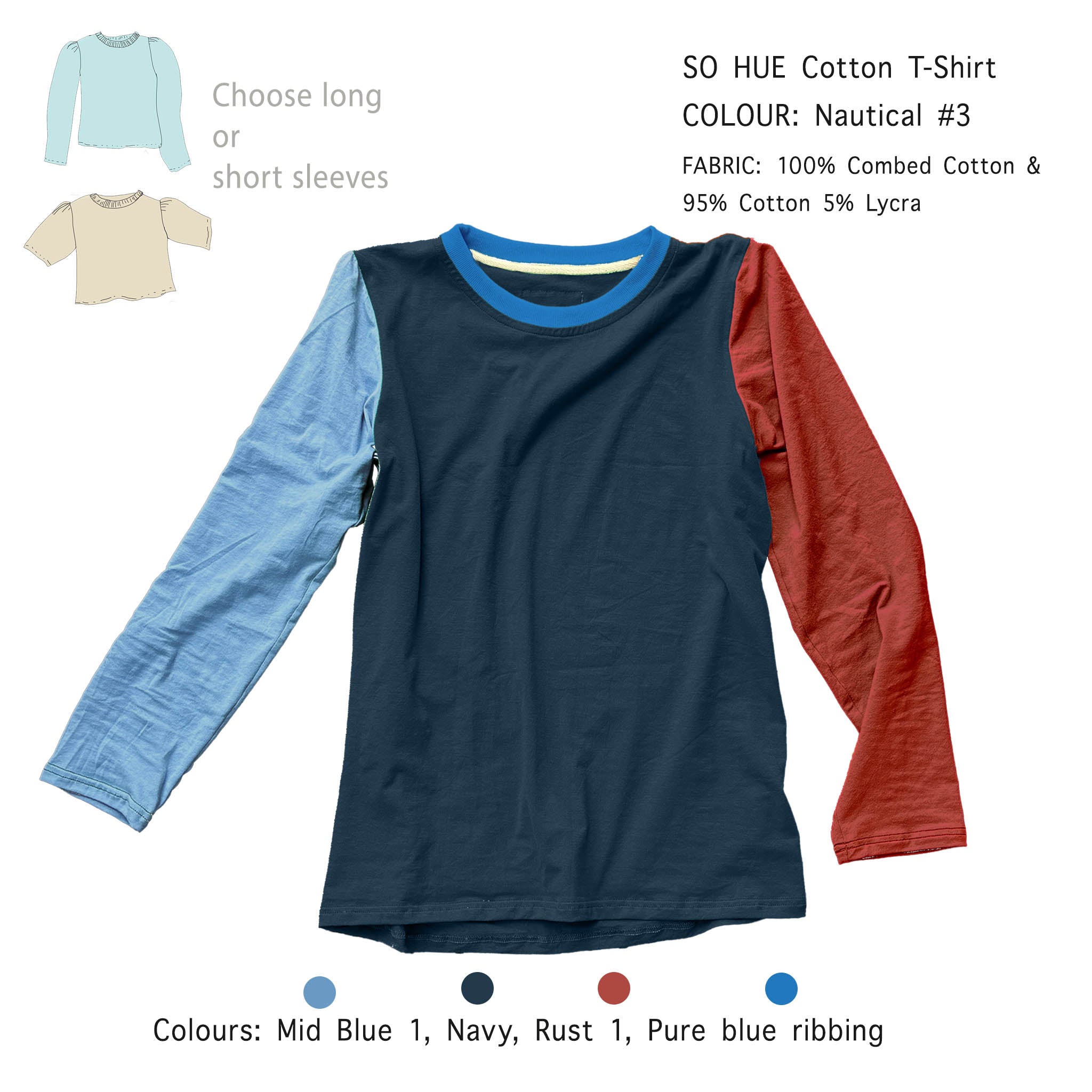 So Hue Cotton T-shirt  long and short sleeves (Pre-mixes)